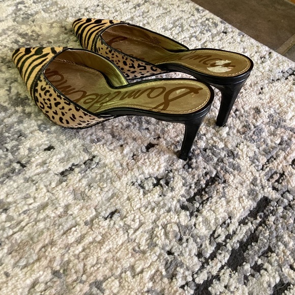 Sam Edelman Odelia Animal Leopard Mules Heels - Picture 8 of 14